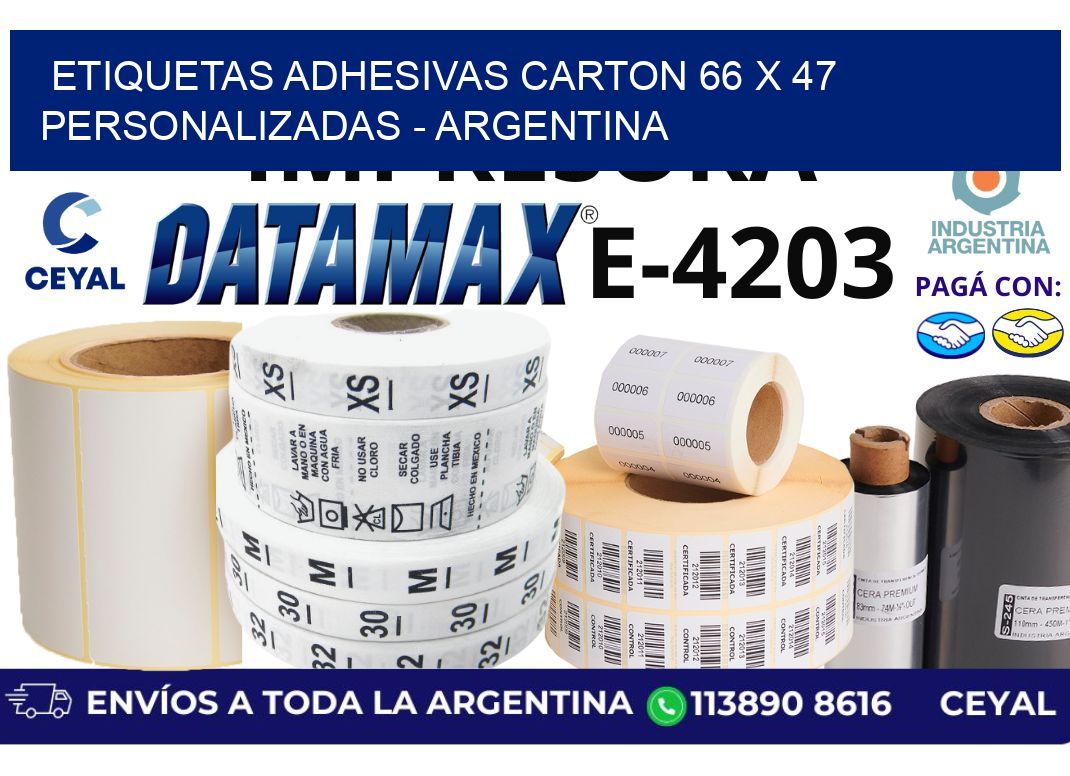 etiquetas adhesivas carton 66 x 47 personalizadas - Argentina