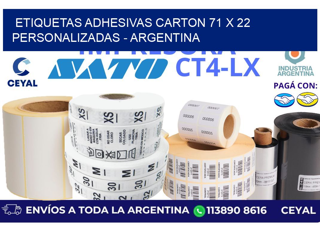 etiquetas adhesivas carton 71 x 22 personalizadas - Argentina