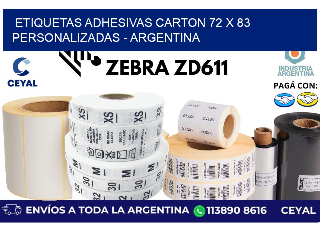 etiquetas adhesivas carton 72 x 83 personalizadas – Argentina