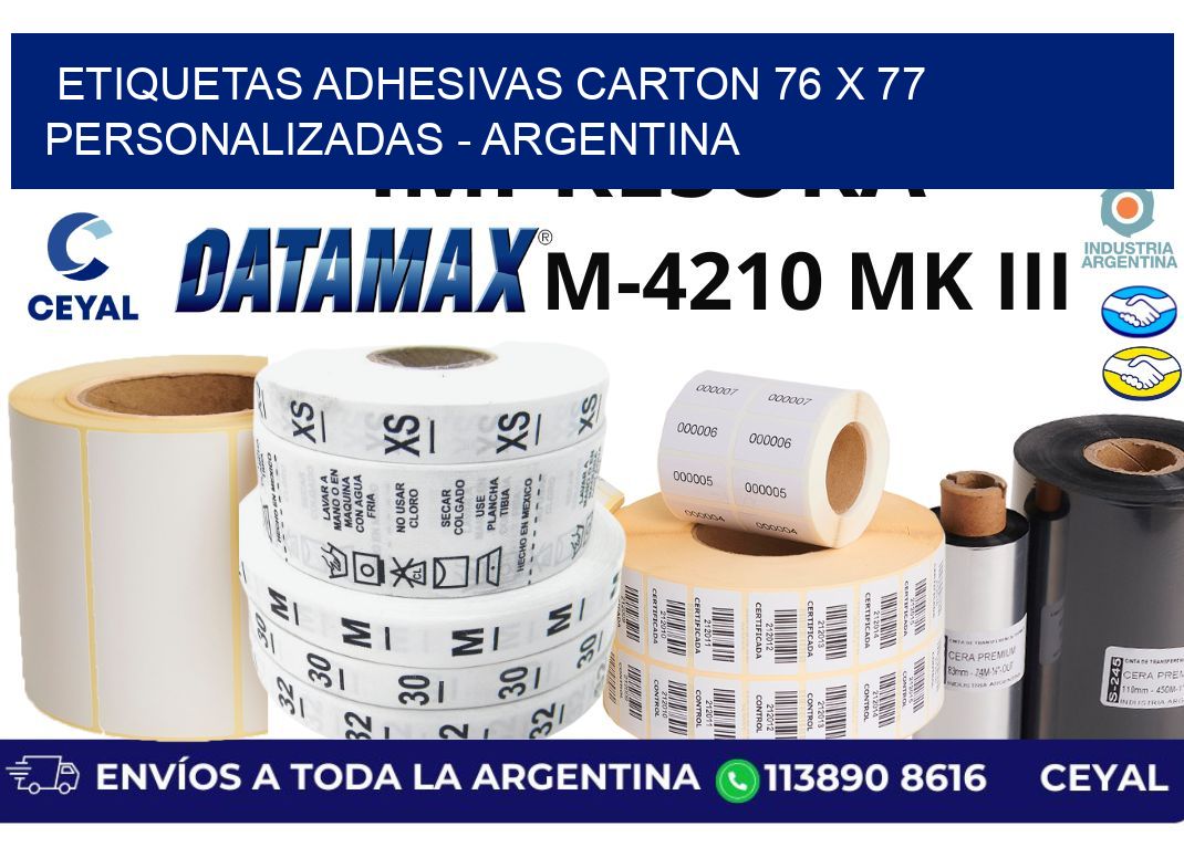 etiquetas adhesivas carton 76 x 77 personalizadas – Argentina