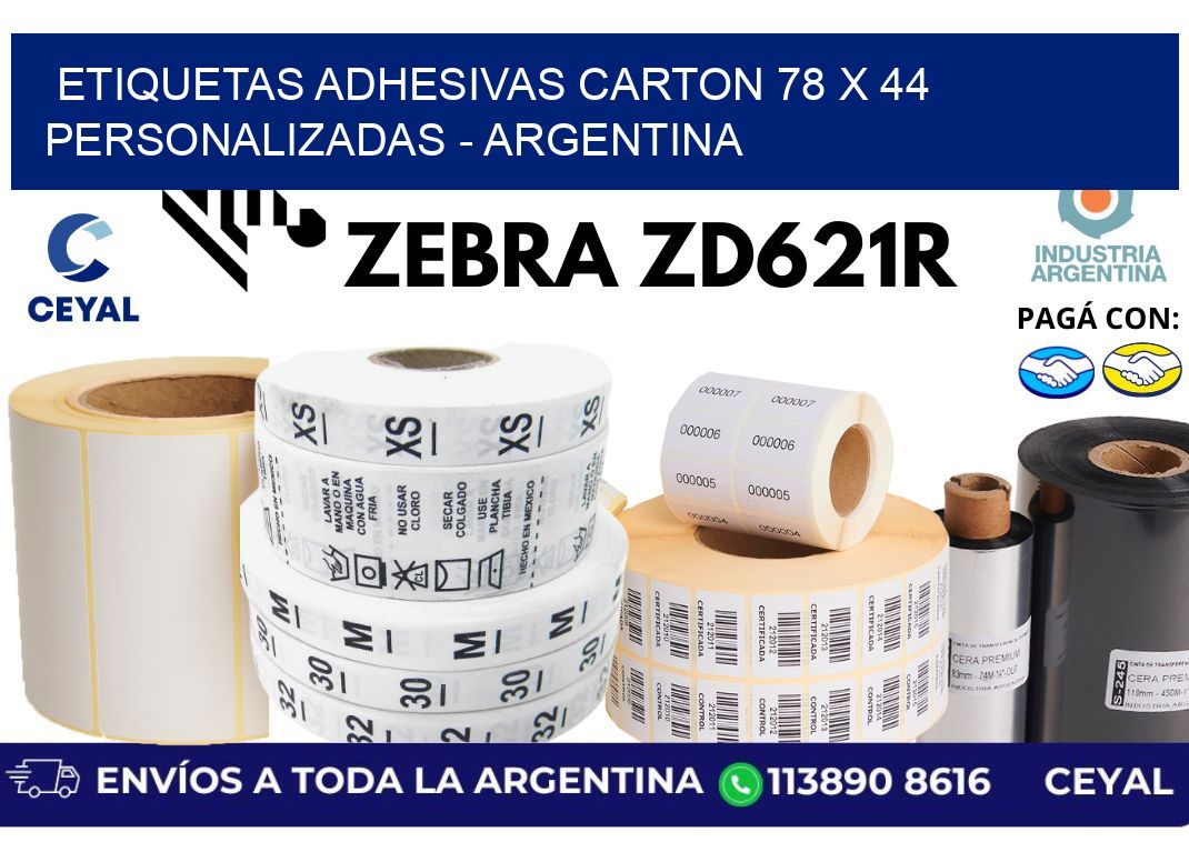 etiquetas adhesivas carton 78 x 44 personalizadas - Argentina