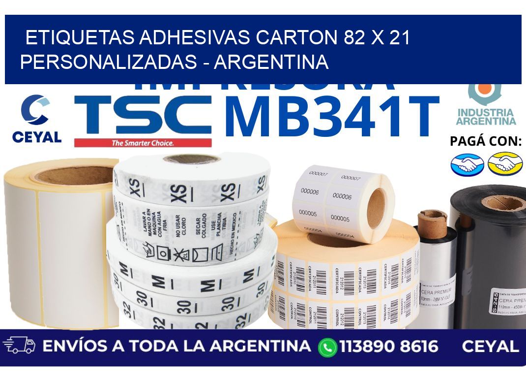 etiquetas adhesivas carton 82 x 21 personalizadas - Argentina