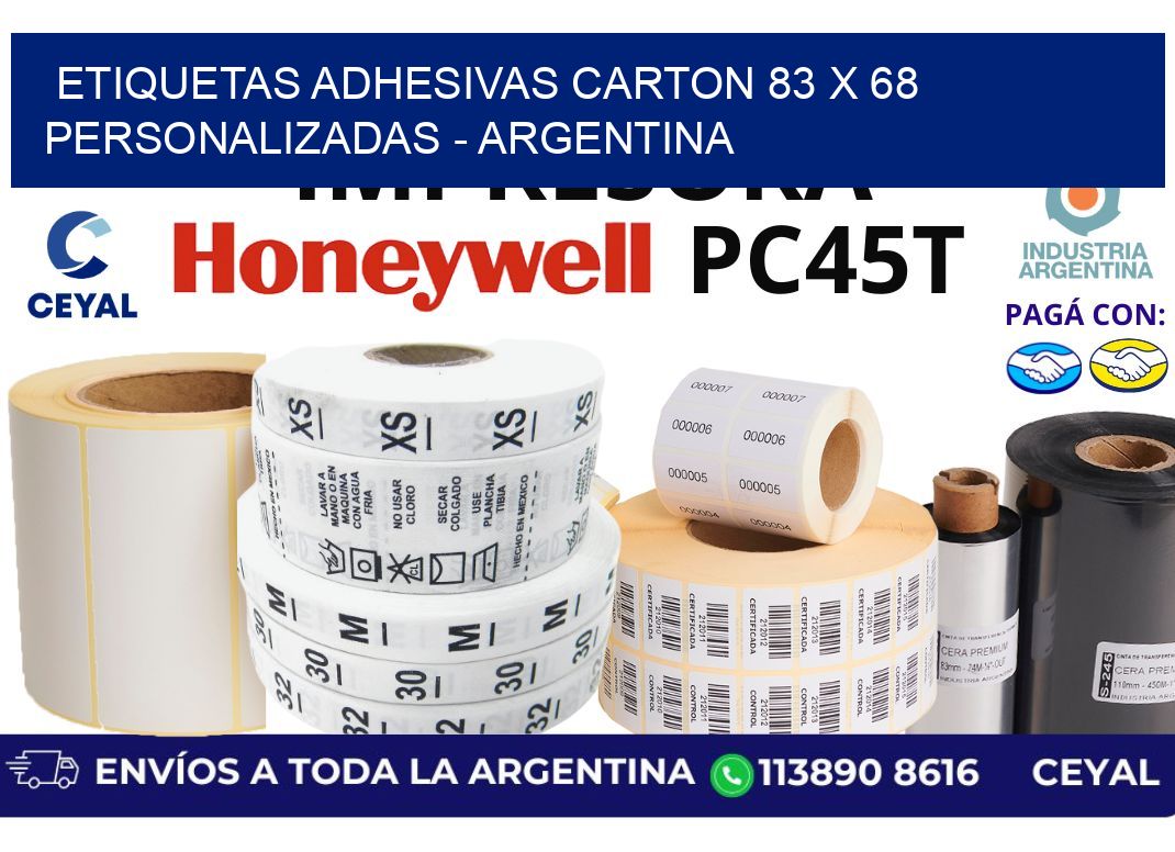 etiquetas adhesivas carton 83 x 68 personalizadas – Argentina