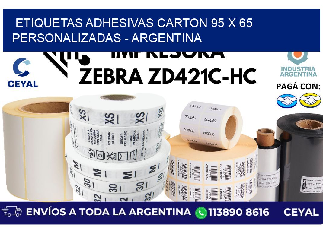 etiquetas adhesivas carton 95 x 65 personalizadas - Argentina