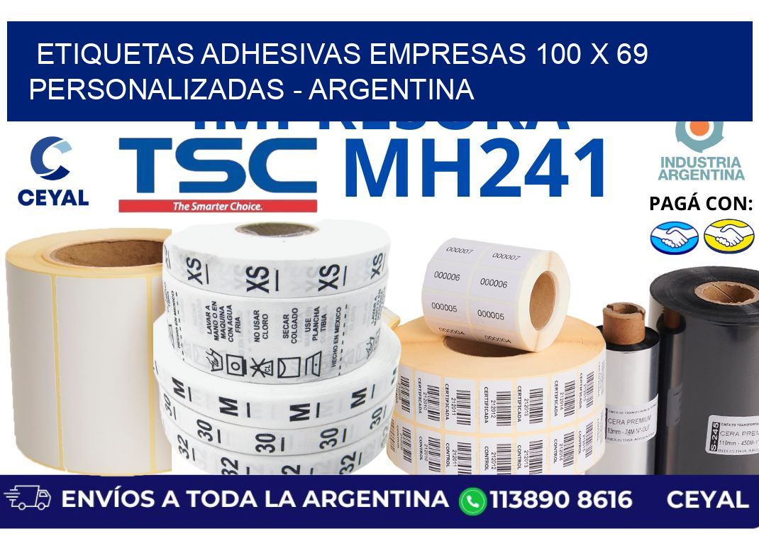 etiquetas adhesivas empresas 100 x 69 personalizadas - Argentina