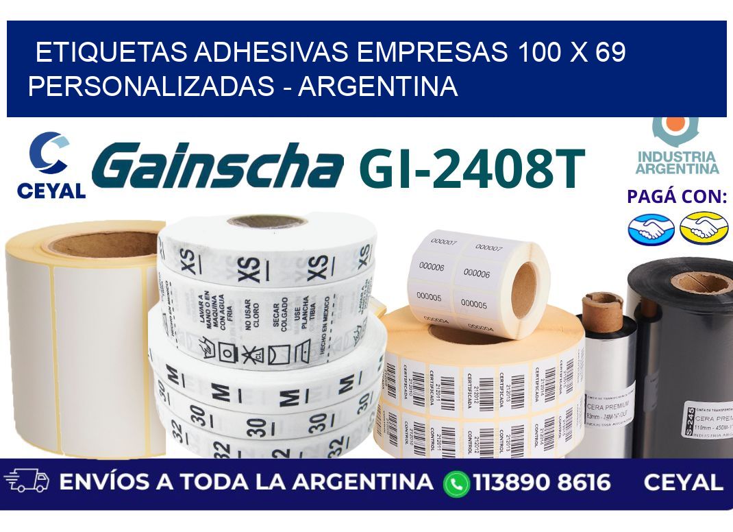 etiquetas adhesivas empresas 100 x 69 personalizadas – Argentina