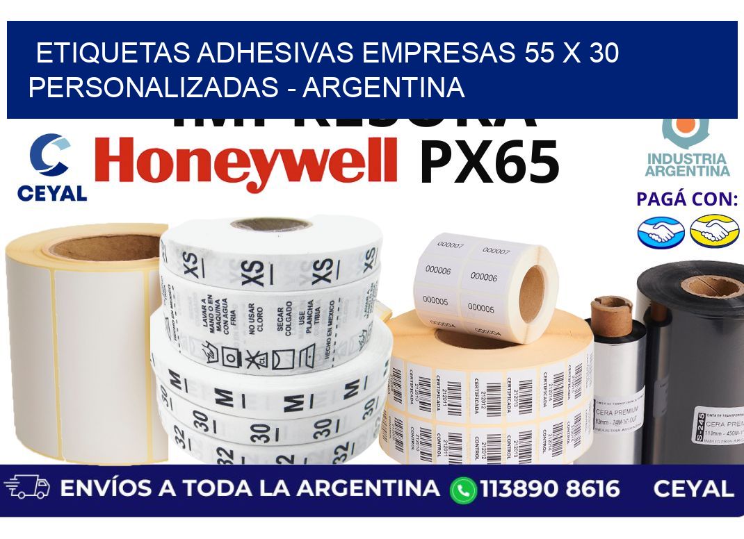 etiquetas adhesivas empresas 55 x 30 personalizadas – Argentina