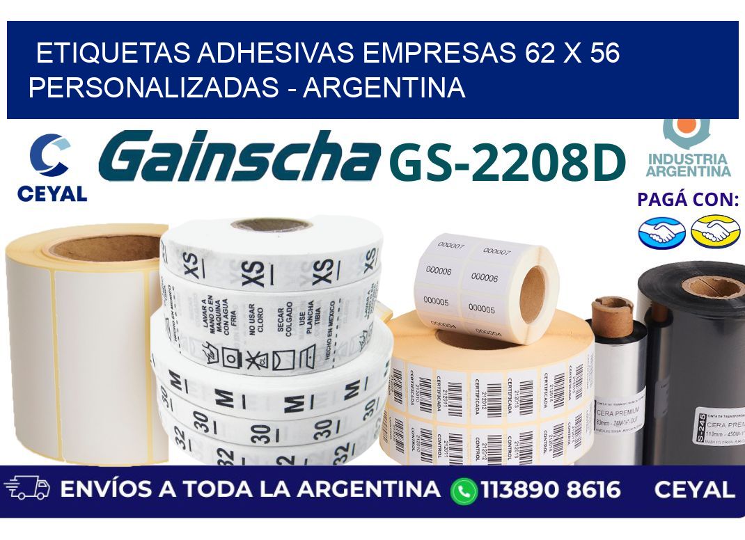 etiquetas adhesivas empresas 62 x 56 personalizadas – Argentina