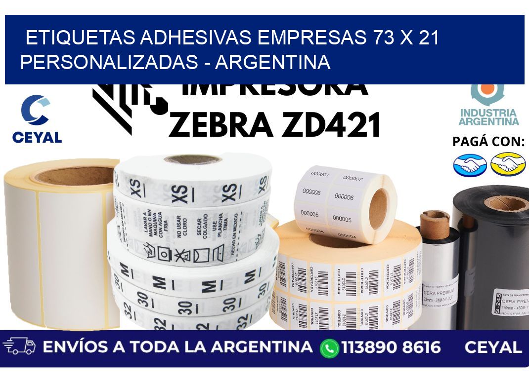 etiquetas adhesivas empresas 73 x 21 personalizadas - Argentina