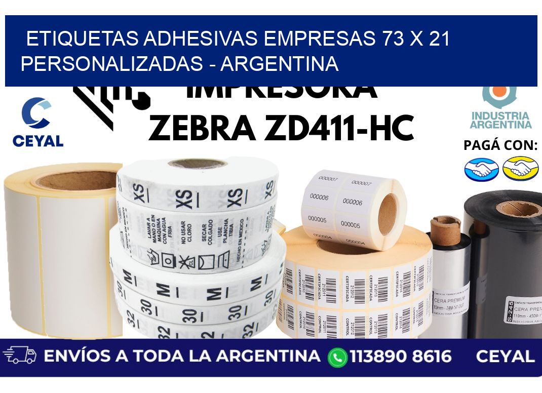 etiquetas adhesivas empresas 73 x 21 personalizadas – Argentina
