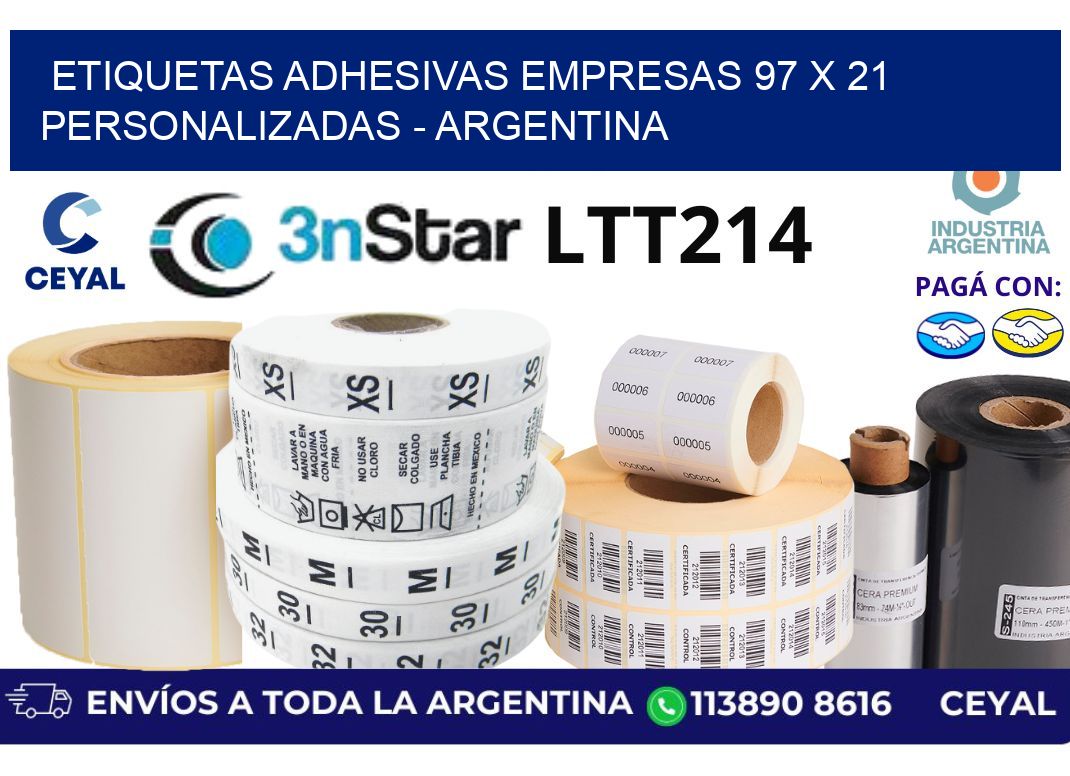 etiquetas adhesivas empresas 97 x 21 personalizadas - Argentina
