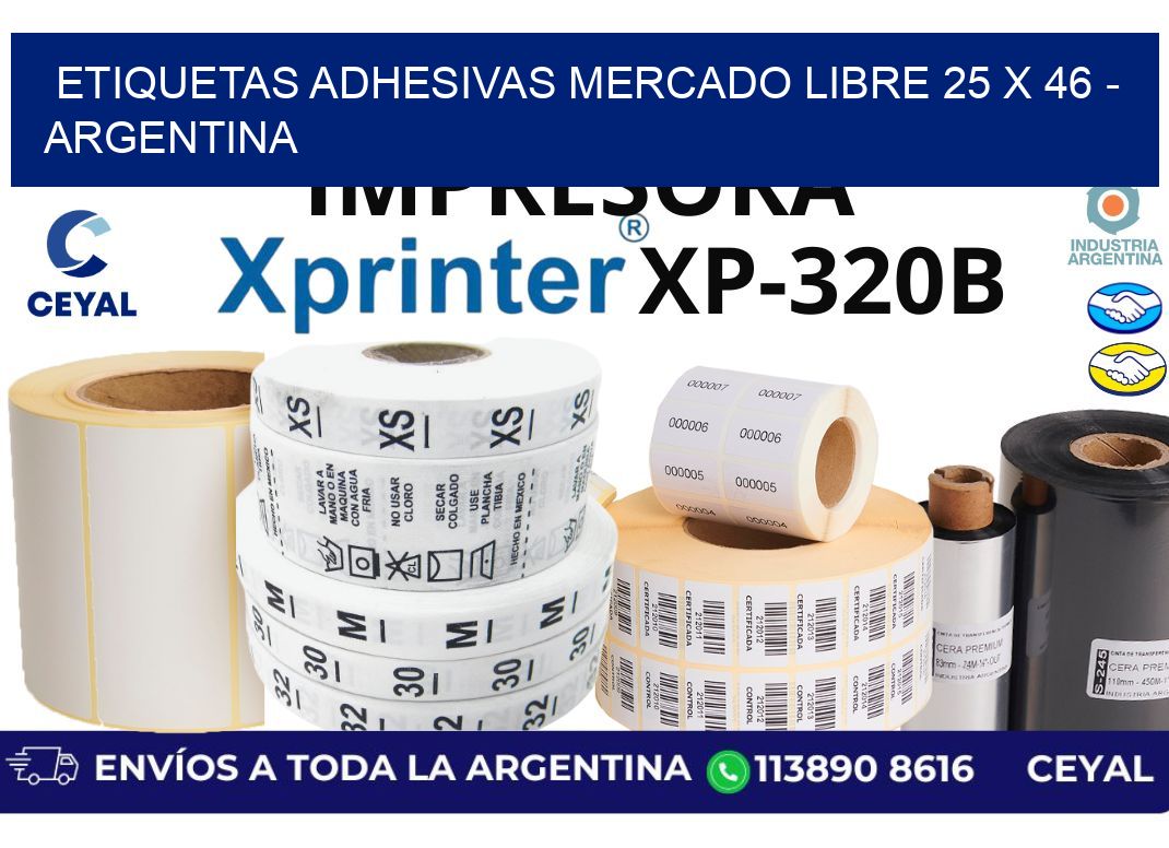 etiquetas adhesivas mercado libre 25 x 46 – Argentina