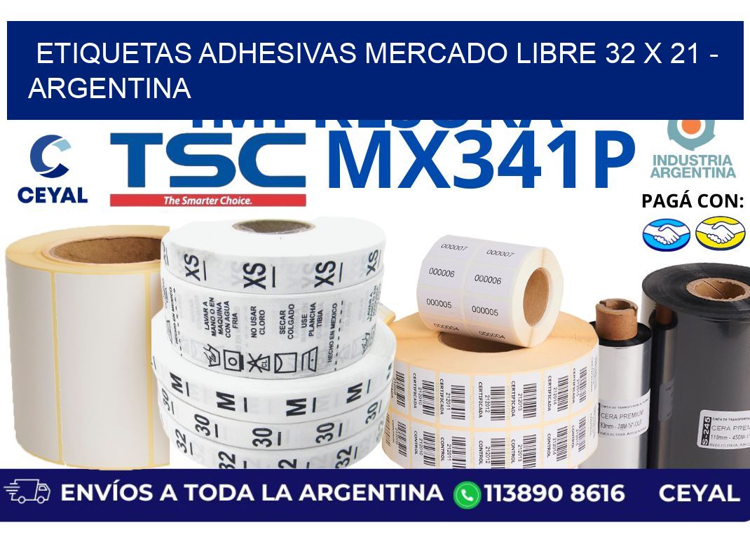 etiquetas adhesivas mercado libre 32 x 21 – Argentina