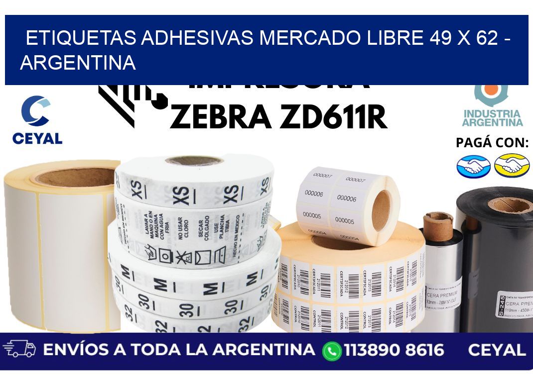 etiquetas adhesivas mercado libre 49 x 62 - Argentina