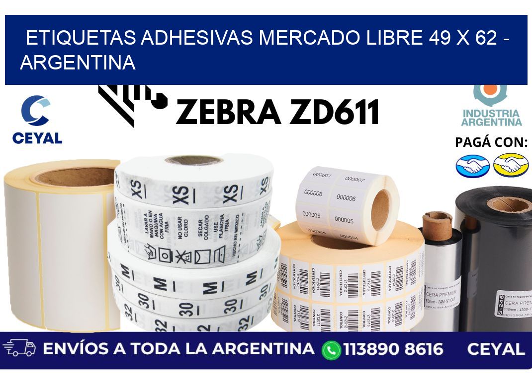 etiquetas adhesivas mercado libre 49 x 62 - Argentina