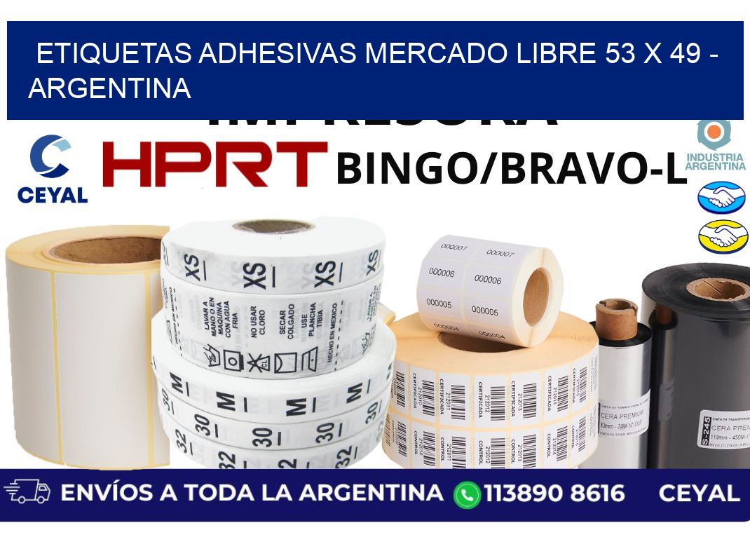 etiquetas adhesivas mercado libre 53 x 49 - Argentina