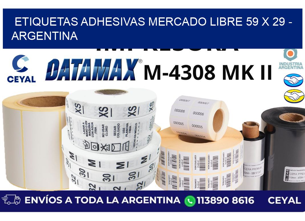 etiquetas adhesivas mercado libre 59 x 29 - Argentina