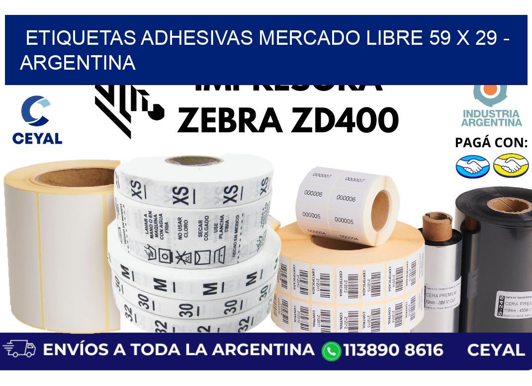 etiquetas adhesivas mercado libre 59 x 29 – Argentina