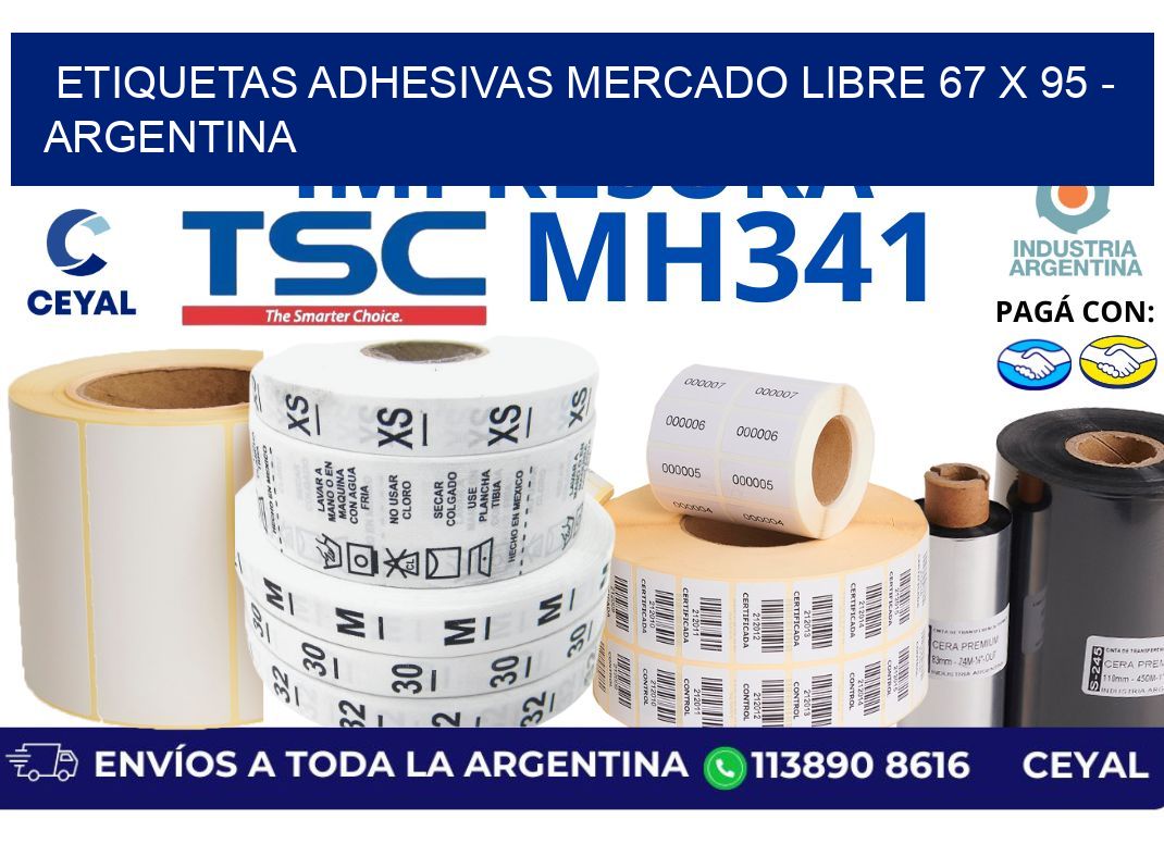 etiquetas adhesivas mercado libre 67 x 95 - Argentina