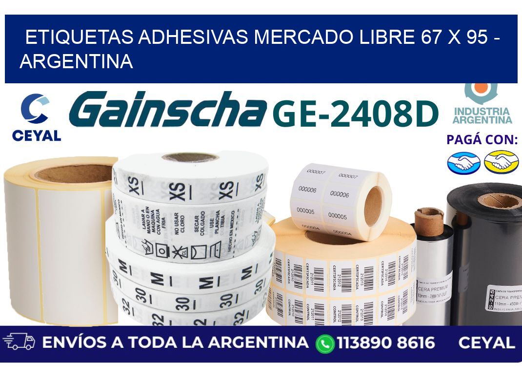 etiquetas adhesivas mercado libre 67 x 95 - Argentina