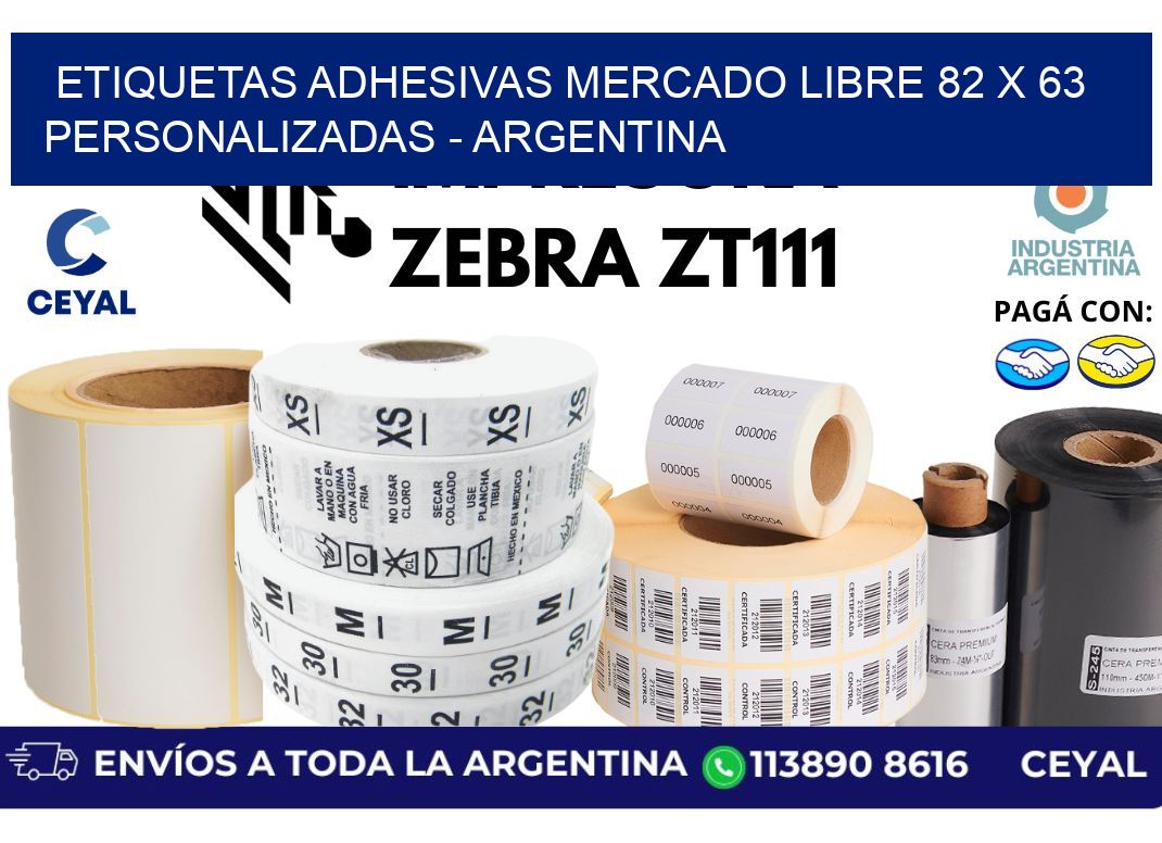 etiquetas adhesivas mercado libre 82 x 63 personalizadas – Argentina