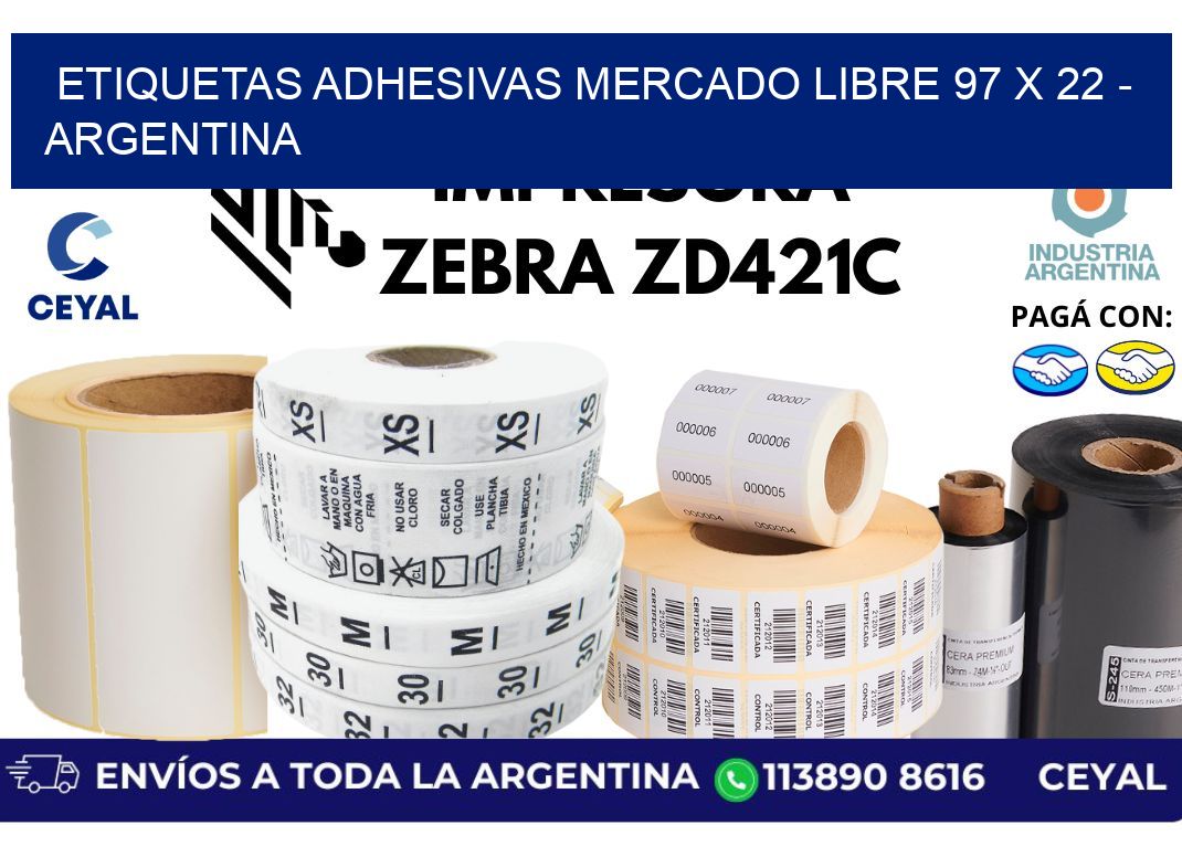 etiquetas adhesivas mercado libre 97 x 22 - Argentina