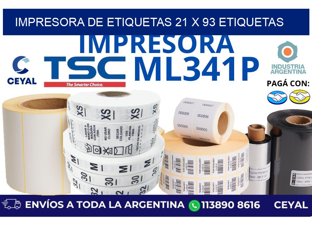 impresora de etiquetas 21 x 93 etiquetas