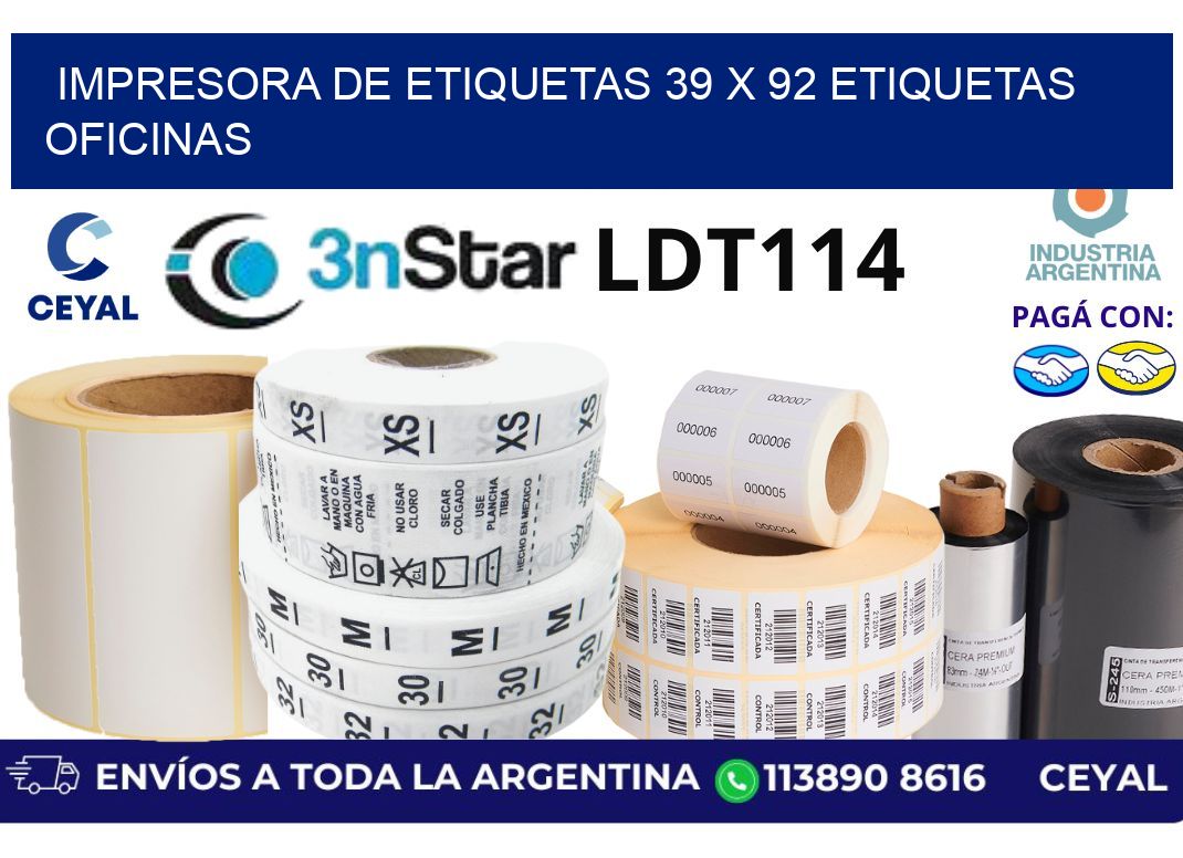 impresora de etiquetas 39 x 92 etiquetas oficinas