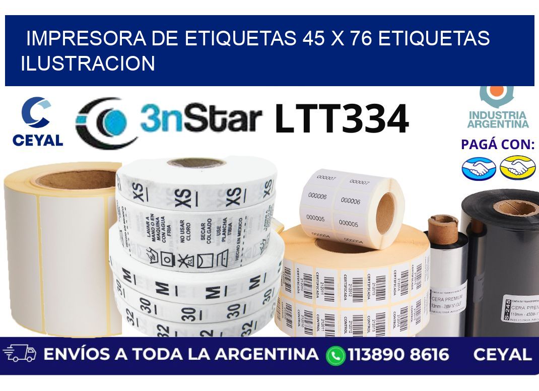 impresora de etiquetas 45 x 76 etiquetas ilustracion