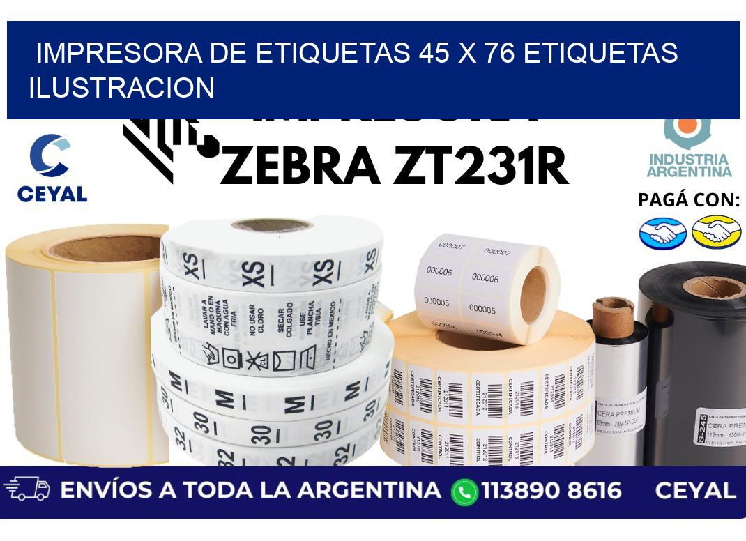 impresora de etiquetas 45 x 76 etiquetas ilustracion