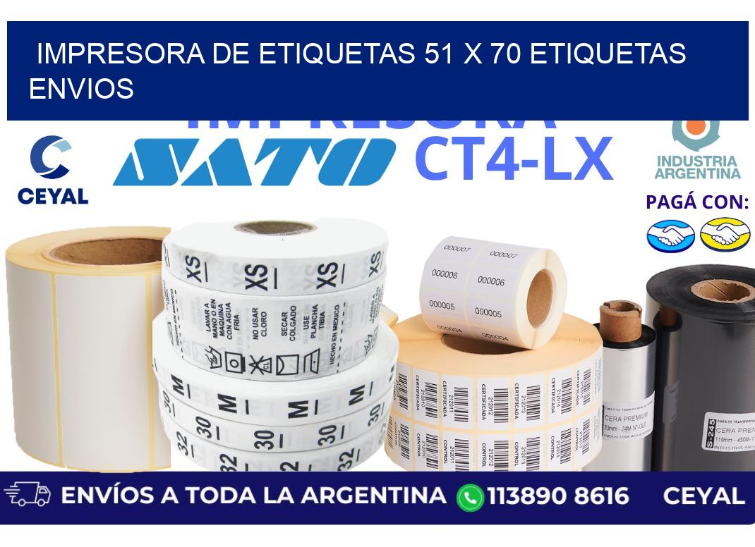 impresora de etiquetas 51 x 70 etiquetas envios