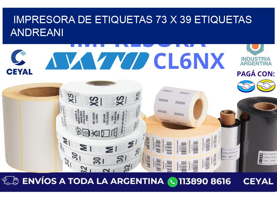 impresora de etiquetas 73 x 39 etiquetas andreani
