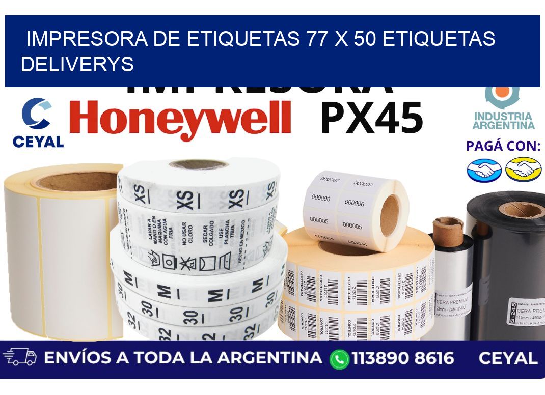 impresora de etiquetas 77 x 50 etiquetas deliverys