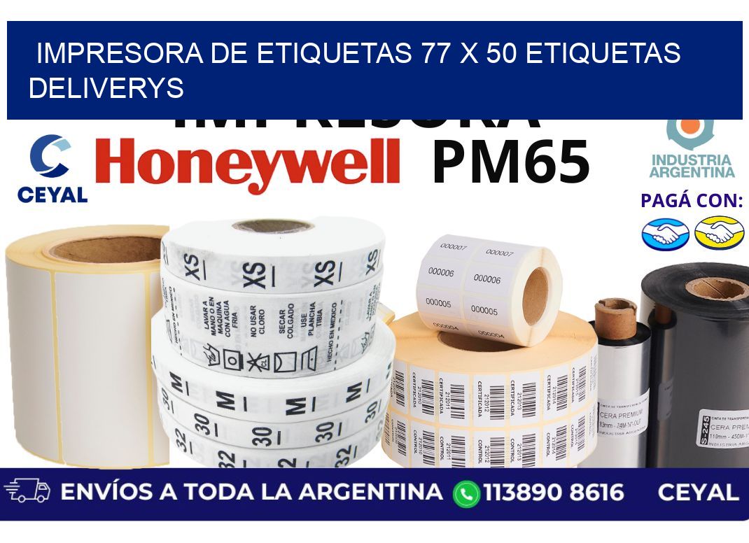 impresora de etiquetas 77 x 50 etiquetas deliverys
