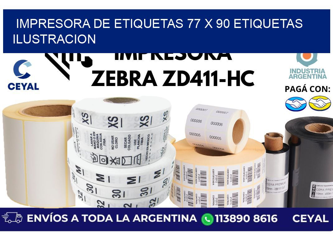 impresora de etiquetas 77 x 90 etiquetas ilustracion