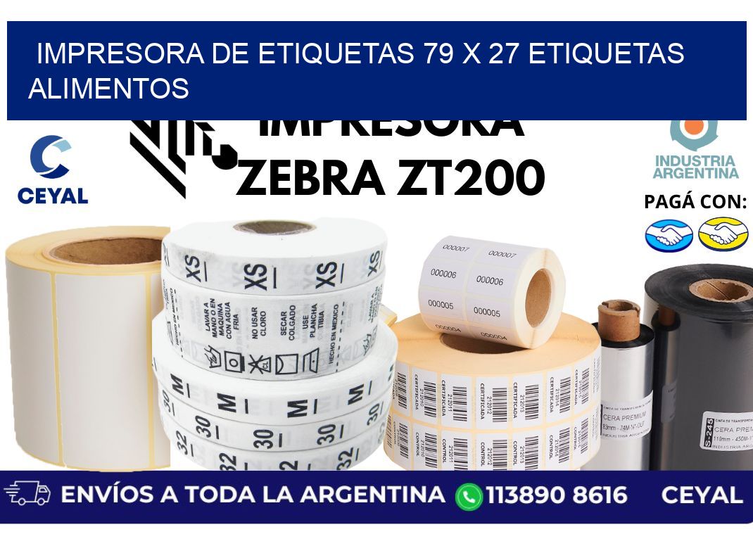 impresora de etiquetas 79 x 27 etiquetas alimentos