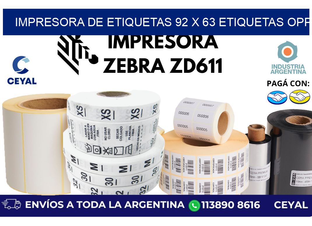 impresora de etiquetas 92 x 63 etiquetas opp