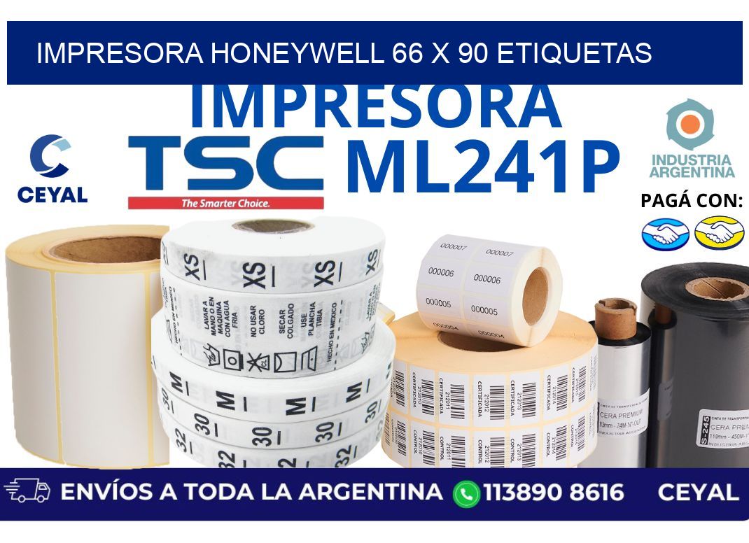 impresora honeywell 66 x 90 etiquetas