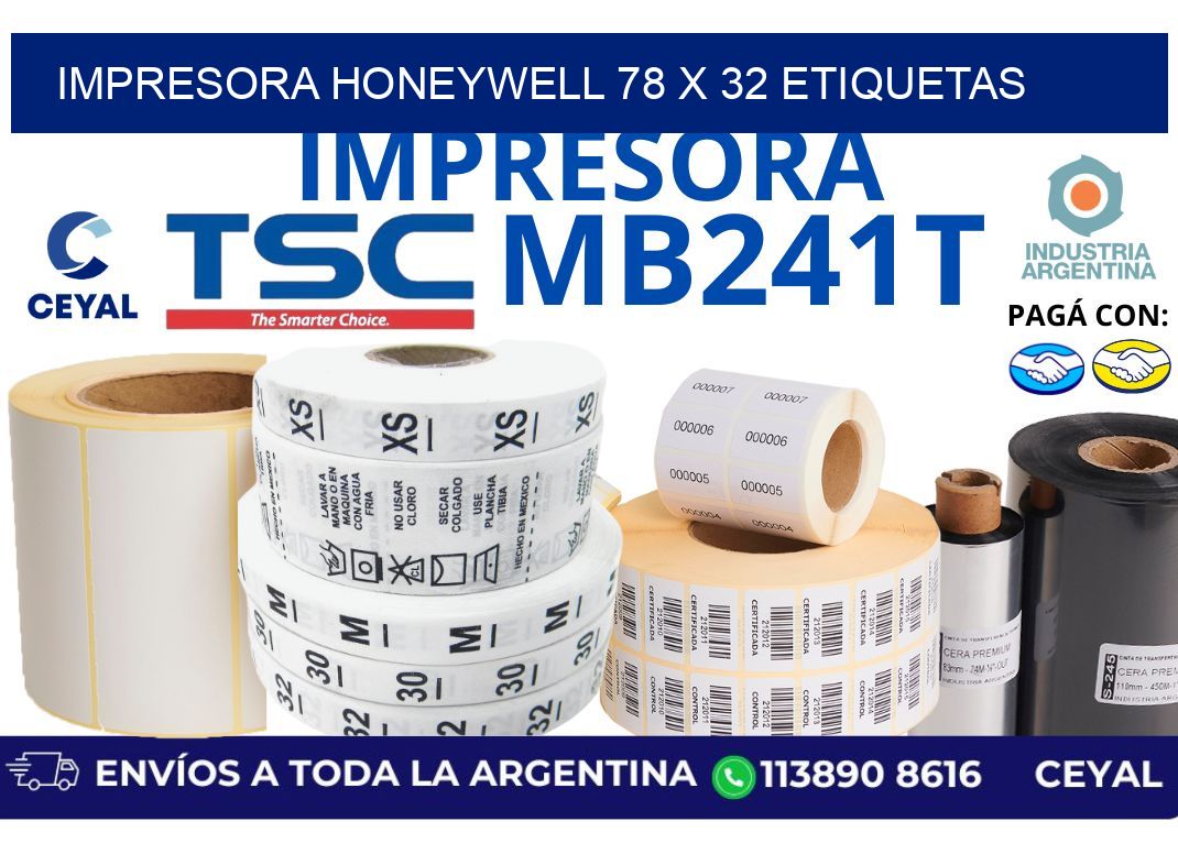 impresora honeywell 78 x 32 etiquetas