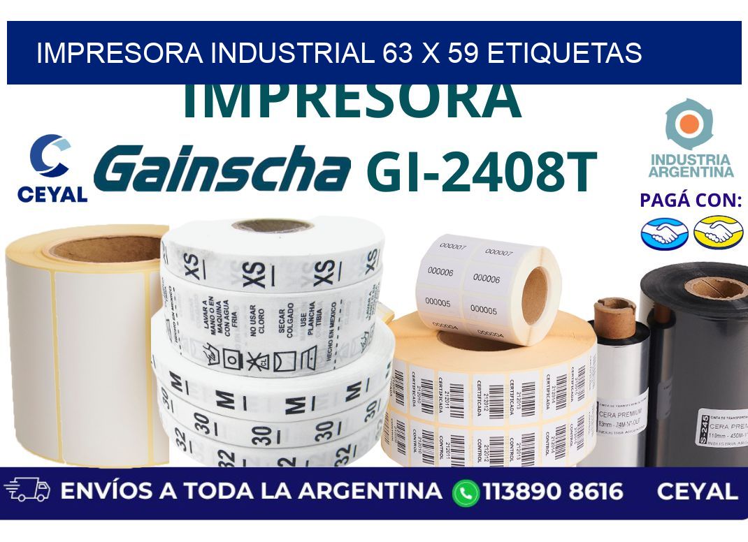 impresora industrial 63 x 59 etiquetas