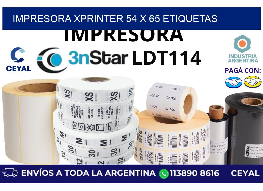 impresora xprinter 54 x 65 etiquetas