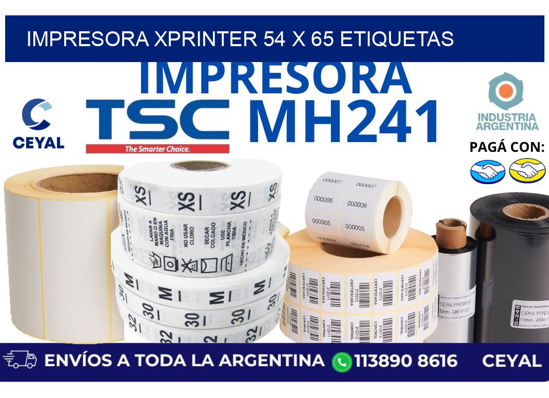 impresora xprinter 54 x 65 etiquetas