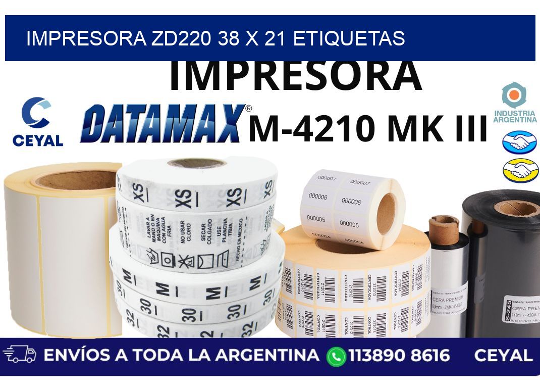impresora zd220 38 x 21 etiquetas