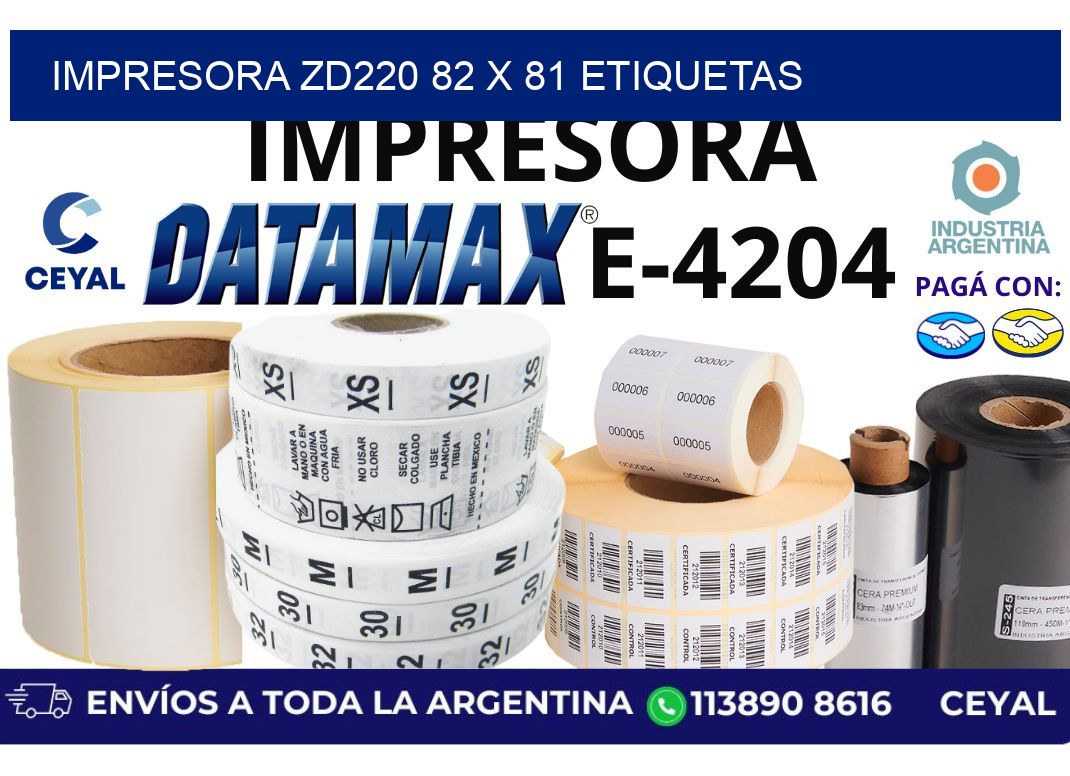 impresora zd220 82 x 81 etiquetas
