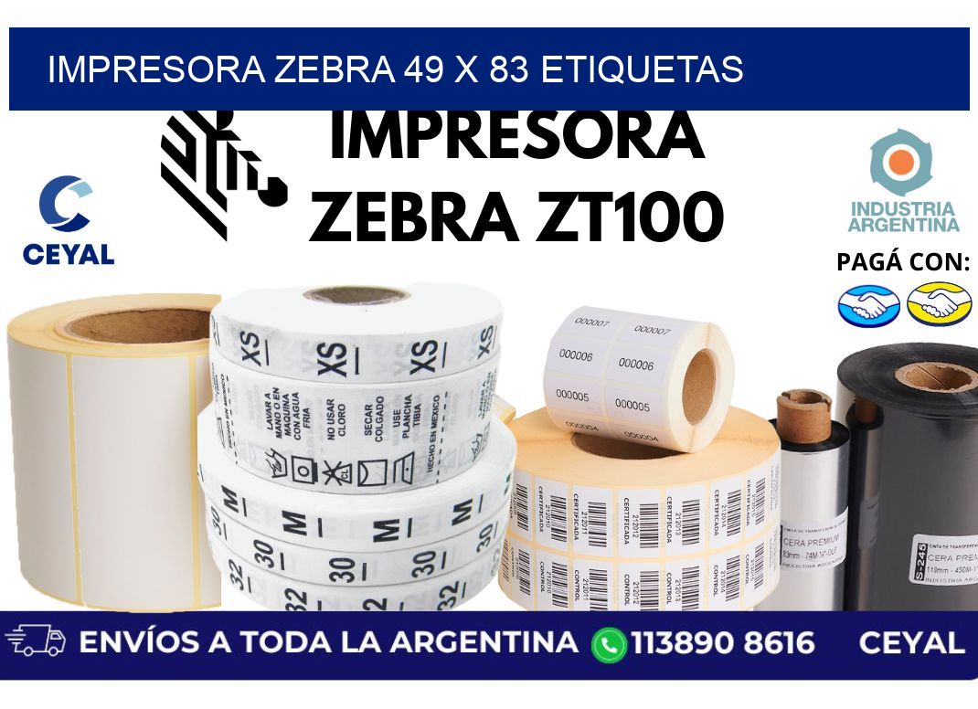 impresora zebra 49 x 83 etiquetas