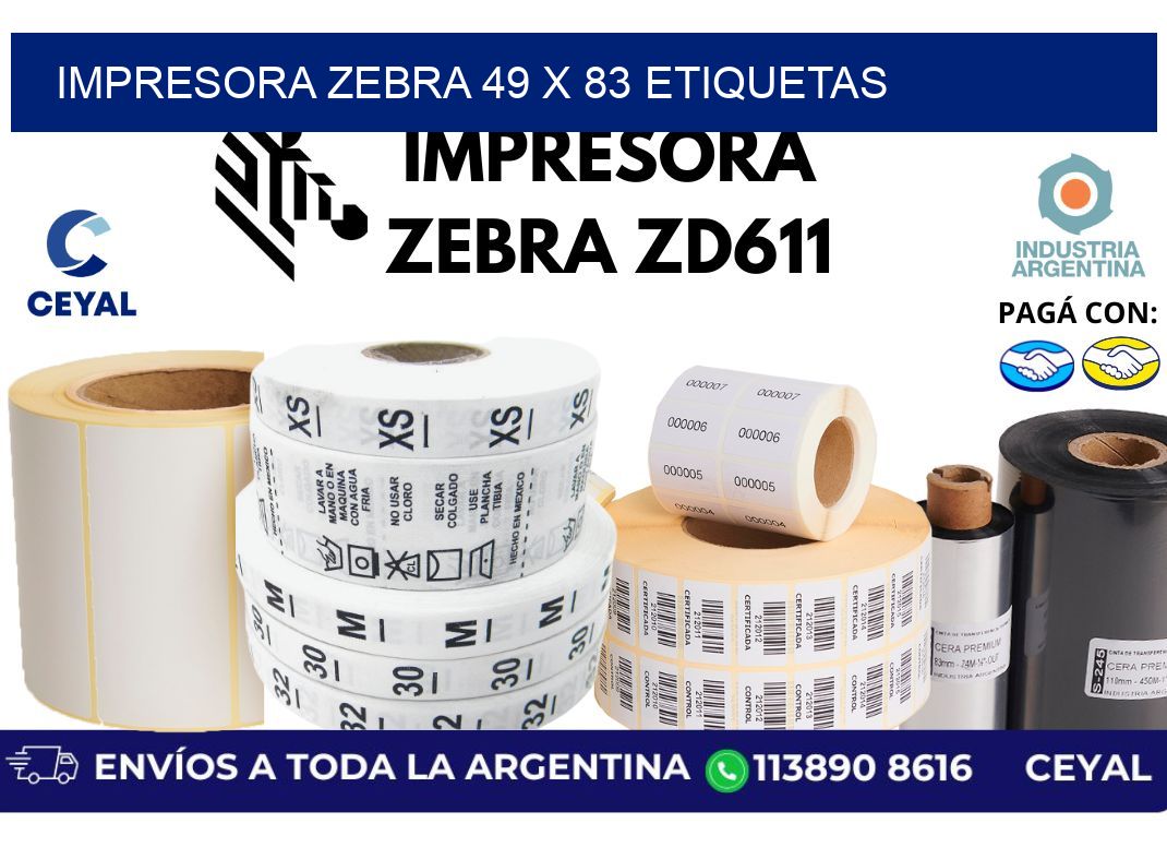 impresora zebra 49 x 83 etiquetas