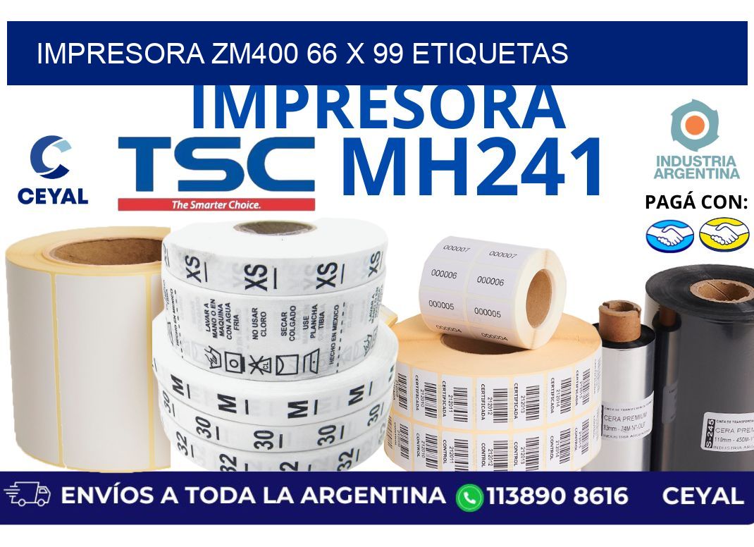 impresora zm400 66 x 99 etiquetas