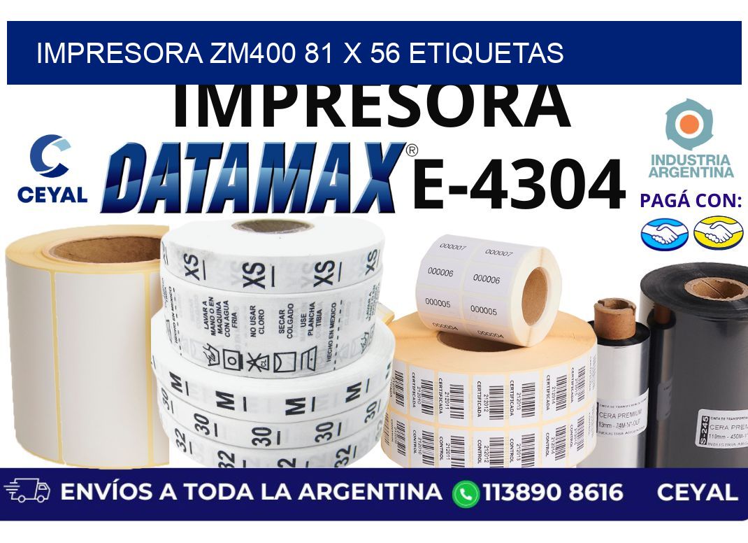 impresora zm400 81 x 56 etiquetas