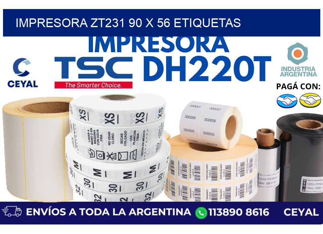 impresora zt231 90 x 56 etiquetas