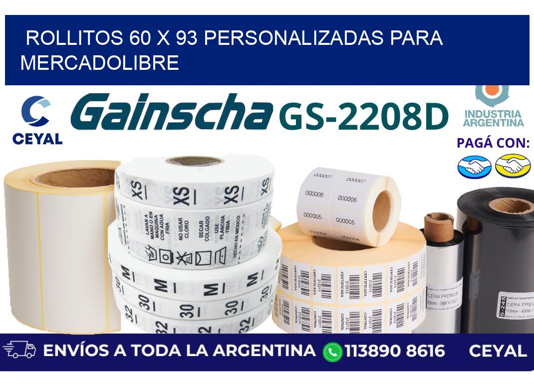 rollitos 60 x 93 personalizadas para mercadolibre